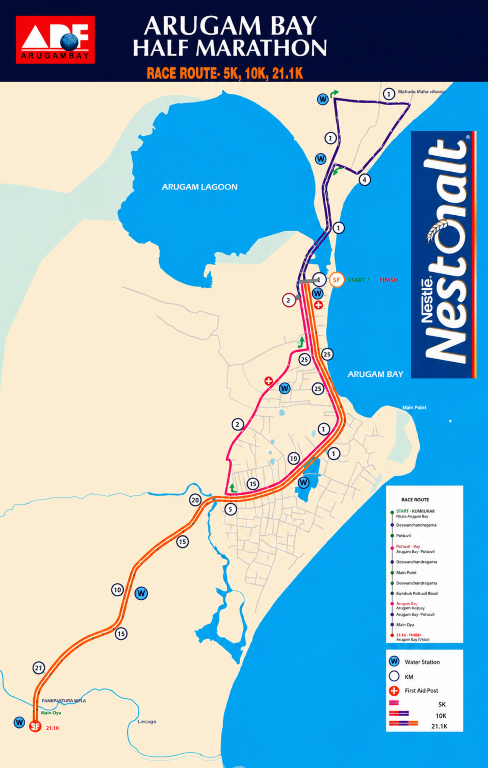 Arugam Bay Half Marathon Route Map